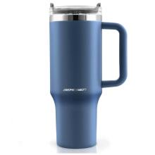Vakuuma termoskrūze ar salmiņu komplekts 1180 ml Berdsen tumši zila
