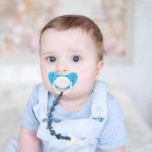 Kidsworld Silicone Pacifier Clip  Art.298740 Mix Māneklīša ķēde (Knupja turētājs) ar klipsi, 1gab