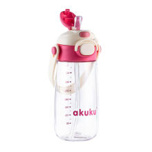 A0725 SCHOOL WATER BOTTLE WITH STRAW 480ML PINK