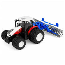 Tālvadības Traktors ar Rullīti RC Gaismas Sarkans 1:24