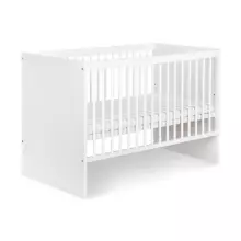 Klups Dalia Set Art.299154 White Wooden baby crib (120x60 cm) without storage drawer + coconut fiber mattress (120x60x8 cm)