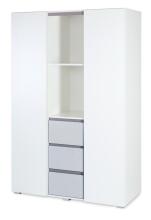 Klups Dalia Set Art.299157 White  Комплект:Детская деревянная кроватка 120x60см без ящика+ кокосовый матрас 120x60x8см+комод с пеленальною поверхностью+шкаф
