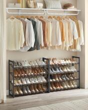 Metal Shoe Storage Art.299214 Black Shoe rack, metal cabinet with shelves