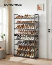 Metal Shoe Storage Art.299214 Black Shoe rack, metal cabinet with shelves