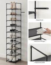 Metal Shoe Storage Art.299215 Black Apavu plaukts, , metāla skapis ar plauktiem 33 x 33 x 173 cm