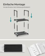 Metal Shoe Storage Art.299215 Black Apavu plaukts, , metāla skapis ar plauktiem 33 x 33 x 173 cm