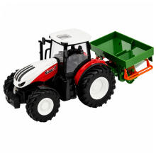 RC Tālvadības Lauksaimniecības Traktors ar Sējmašīnu Gaismas Sarkans 1:24