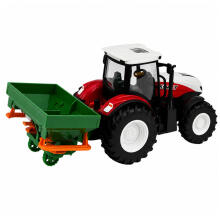 RC Tālvadības Lauksaimniecības Traktors ar Sējmašīnu Gaismas Sarkans 1:24