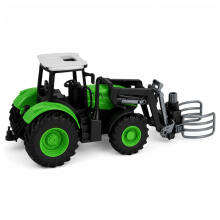 RC Traktors ar Bale Gripper Tālvadības Gaismas Zaļš 1:24