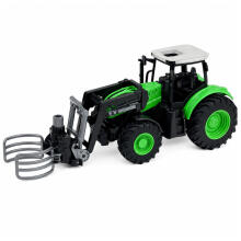 RC Traktors ar Bale Gripper Tālvadības Gaismas Zaļš 1:24