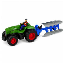 RC Traktors ar Pļauku un Lauksaimnieku Tālvadības Gaismas Zaļš 1:24