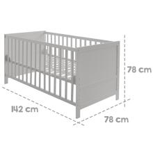 Roba Kombi Crib Art.299488 Taupe Beige Bērnu koka gultiņa transformeris 140x70cm