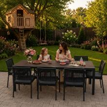 Liels dārza galds 8 personām 180x90 cm terasei dārzā brūns virsma MultiGarden
