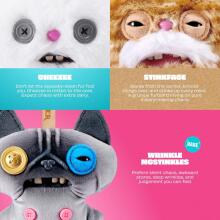 Fuggler Alley Cat Keyring Art.299879 atslēgu piekariņu sērija : Smieklīga, neglīta monstra plīša kolekcionējama rotaļlieta RANDOM,1 gab