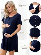 Italian Fashion Nightdress Art.299895 Navy Naktskrekliņs grūtniecēm / barošanai  ar podziņam