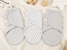 Summer Infant Art.299914 Swaddle Me Gray/White Stripes  kokvilnas ietīšanas autiņš no 3.2kg līdz 6.4 kg