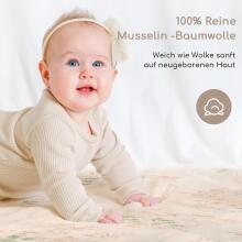 Yukkidds Muslin Cloths Art.299917 Green Leaf Augstākās kvalitātes muslina autiņš no bambusa , 3 gb. (60x60 cm)