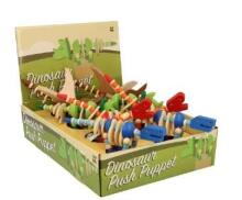 Kids Krafts Dinosaur Push Puppets Art.WD186 Танцующие Деревянные Марионетки, 1 шт.
