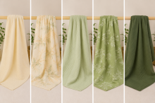Yukkidds Muslin Cloths Art.299920 Green Leaf Augstākās kvalitātes muslina autiņš no bambusa , 1 gb. (60x60 cm)