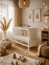 Elf Bed Bloom Art.300022 Bear Taupe Детская деревянная кроватка 120x60см