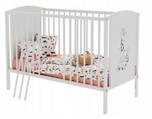 Elf Bed Bloom Drawer Art.300024 Bear White Детская деревянная кроватка с выдвижным ящиком 120x60см