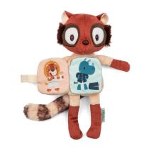 Soft toy with fabric book - Elvis the lemur (glow-in-the-dark)