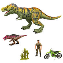 Dinozauru komplekts T-Rex pārvietojamais mednieks motocikla aksesuāri skaņas