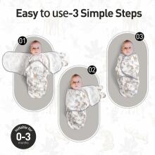 Gllquen Swaddle Set Art.300520 Jungle kokvilnas ietīšanas autiņš no 3.2kg līdz 6.4 kg,3 gab