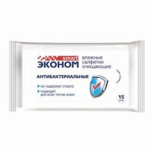 Ekonom Smart Wipes Art.29000121  Mitrās salvetes antibakteriālās, 15 gab.