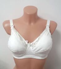 La Bebe™ Lingerie Bio Cotton Art.30707 White grūtnieču/barošanas krūšturis ar mīksto atpogājamu bļodiņu un stabilu krūšu atbalstu
