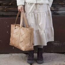 Elodie Details Braided Tote, Caramel Brown