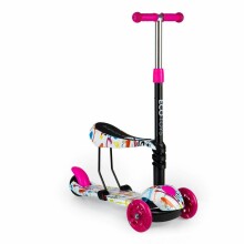 „Eco Toys“ miesto paspirtukas „Art.BW-203 Pink“ vaikų motoroleris aukštesnės kokybės 2 iš 1