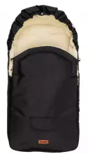 Sensillo Classic Romper Bag Art.823 Black/Wool Sleeping bag with natural sheepskin for a stroller