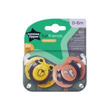 Tommee Tippee Art.33603 Soother Fun Style Ортодонтическая пустышка - соски, силиконовые (круглые) 0-6м, 2 шт.