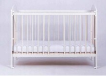 Drewex Laura II Art.3553 White bērnu gulta ar noņemamu sānu, 120x60cm
