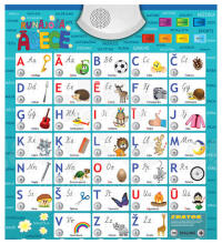 Musical Latvian ABC Art.37189 Board game: Talking alphabet/Sound poster for beginners to learn Latvian (LV)