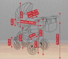 „Camarelo Sevilla Art.XSE-10“ universalus vaikų kombinuotas išskirtinis vežimėlis