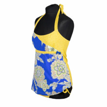 La bébé ™ Boutique Art.38048 vasaros maudymosi kostiumėlis mėlynas su geltonu Motinystės maudymosi kostiumėlis mėlynas su geltonomis savybėmis (38)
