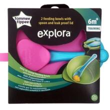 Tommee Tippee Art. 44671851  Две тарелочки с ложечкой Explora, 7м