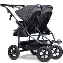 TFK Duo Mono Combi Art.T-D1-KA-411  Premium Anthracite Высококачественная коляска-трансформер для двойняшек 2 в 1 (погодок)