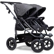 TFK Duo Mono Combi Art.T-D1-KA-411  Premium Anthracite Высококачественная коляска-трансформер для двойняшек 2 в 1 (погодок)