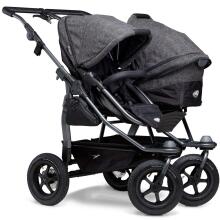TFK Duo Mono Combi Art.T-D1-KA-411  Premium Anthracite Высококачественная коляска-трансформер для двойняшек 2 в 1 (погодок)