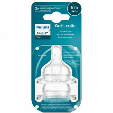 Phillips Avent Anti-colic Art.SCY762/02 Силиконовые соски для бутылочек 1+ (2 шт.)