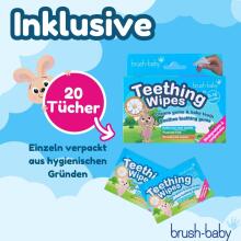 Brush Baby Teething Wipes Art.BRB109 Smaganu salvetītes ar kumelīti 0-16m.20 gb.