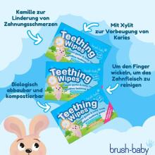 Brush Baby Teething Wipes Art.BRB109 Smaganu salvetītes ar kumelīti 0-16m.20 gb.