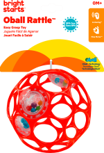 Brights Starts Oball Rattle Art.11483 Orange Сгибающийся мячик c погремушкой