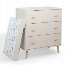 Bebe Basic Bedding Wood Set Tomi Art.43655 Cashmere  Children's furniture set: bed and chest of drawers