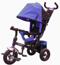 Baby Land Art.TS952 Blue Детский трехколесный  велосипед c ручкой управления и крышей