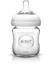 Philips Avent Natural  Art.SCF671/17 Стеклянная бутылочка для кормления  соска c медленным потоком, 0+ мес,120мл