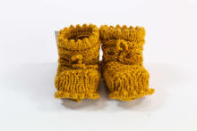 La Bebe™ Lambswool Hand Made Booties Art.44004  Dabīgas vilnas adītas bērnu zeķītes/ zābaciņi